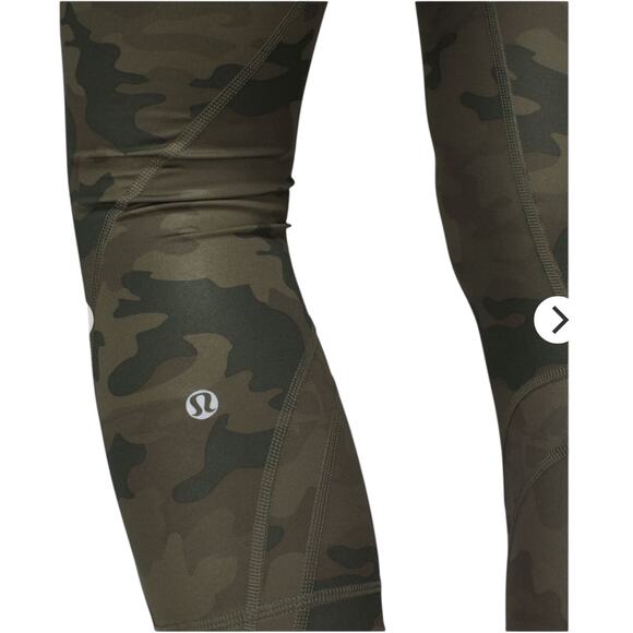 Lululemon Run Inspire Crop II All Luxtreme Savasana Camo Fatigue Green Sz 6 NEW - Picture 5 of 14